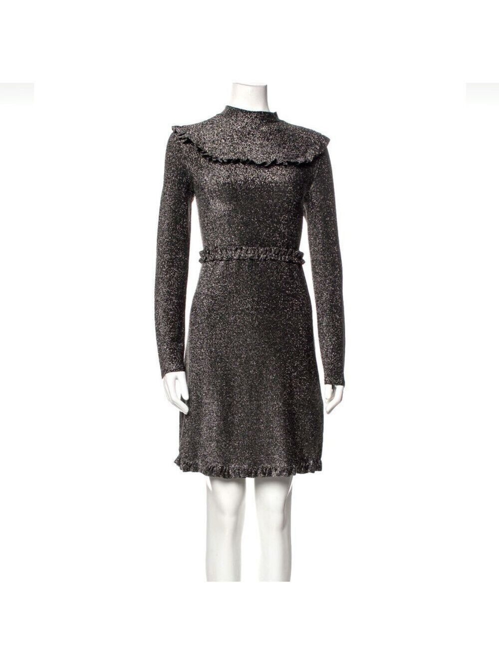Maje Black Glitter Sheath Dress Large